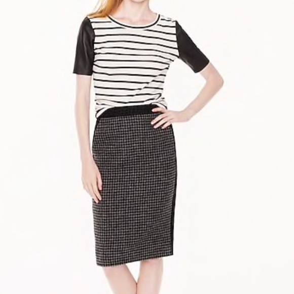 J.Crew No. 2 Pencil Skirt Color Block Houndstooth - Picture 2 of 8